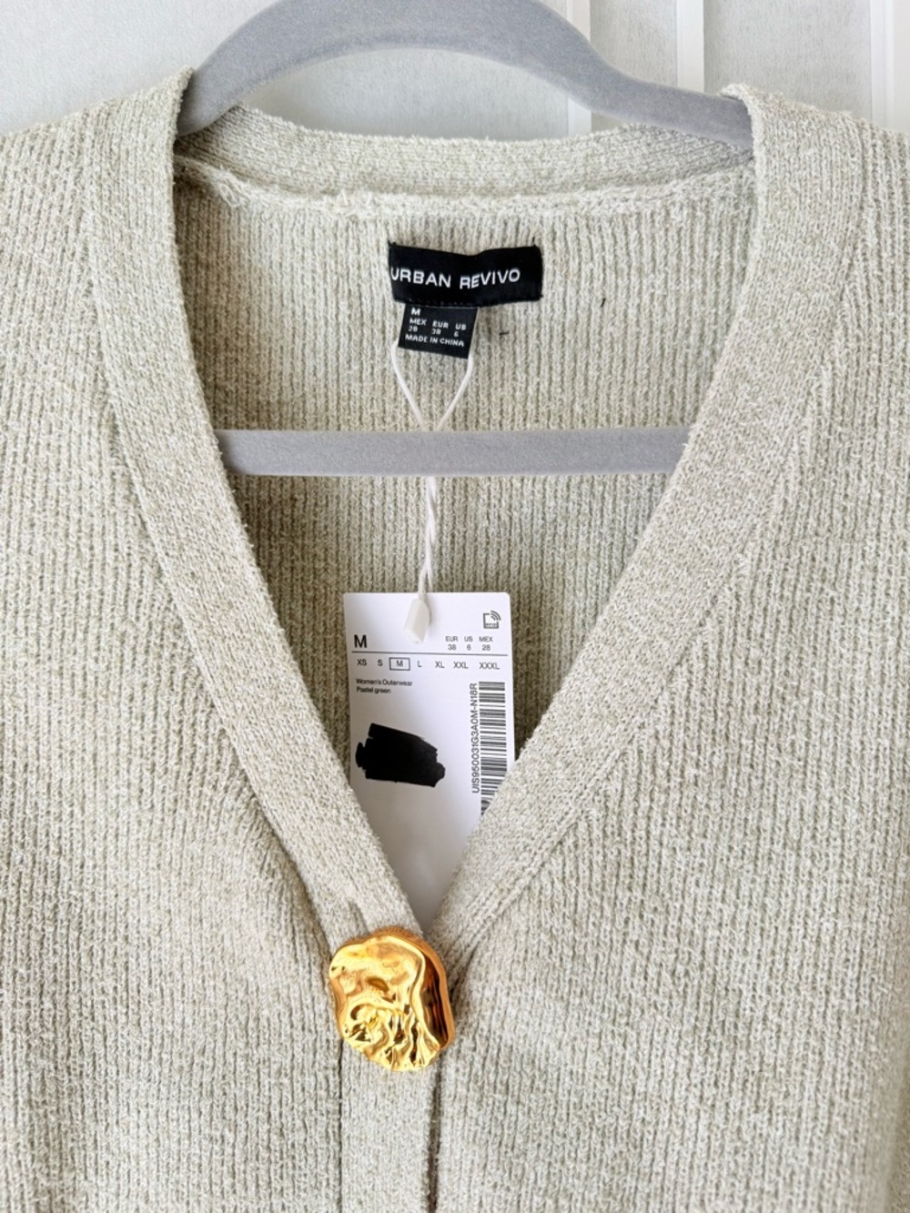 Urban Revival Cream Short-Sleeve Knit Cardigan with Gold Buttons - Picture 4 of 5